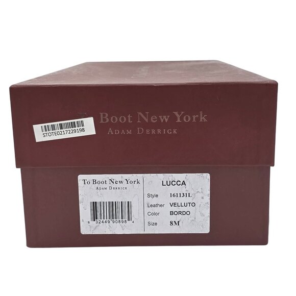 Italy To Boot Adam Derrick Mens 8M Garnet Red Velvet Dress Shoes Loafers Slipper - Picture 5 of 16